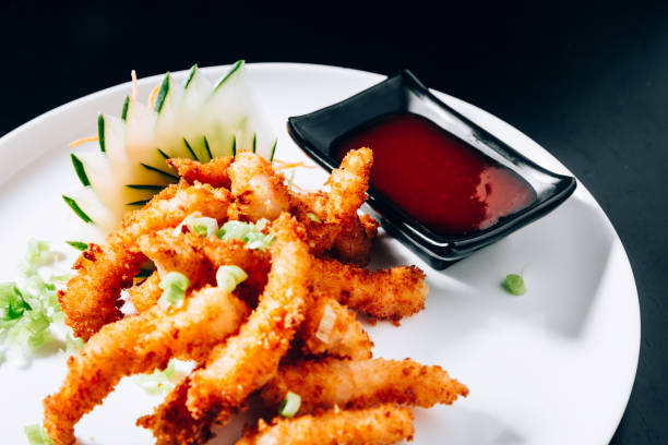 istock Deep fried milanese shrimps with sweet and sour sauce 1032869298