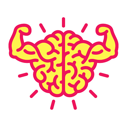 Strong brain. Files included: Vector EPS 10, HD JPEG 3000 x 3000 px