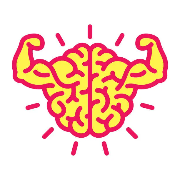 Vector illustration of Brain power icon
