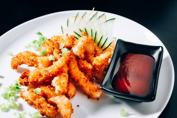 istock Deep fried milanese shrimps with sweet and sour sauce 1032869556
