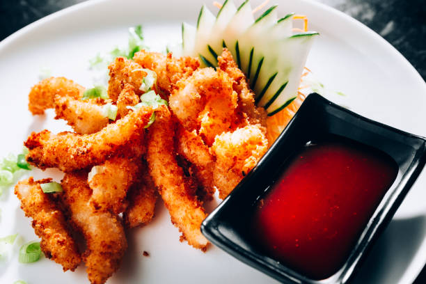 istock Deep fried milanese shrimps with sweet and sour sauce 1032869578