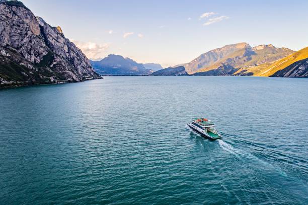 istock Aerial drone view on car ferry 1032876704