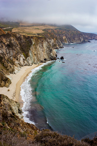 Shot on the bluffs above the ocean in Big Sur California