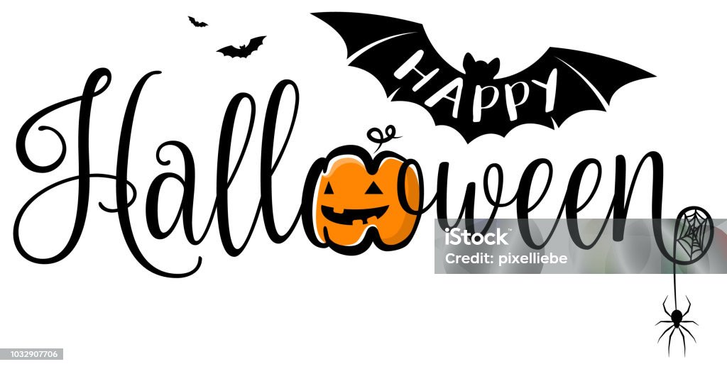 Happy halloween text banner. Halloween vector logo isolated. Halloween stock vector