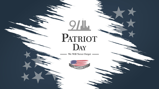 Patriot day USA Never forget 9.11 vector poster. Patriot Day, September 11, We will never forget