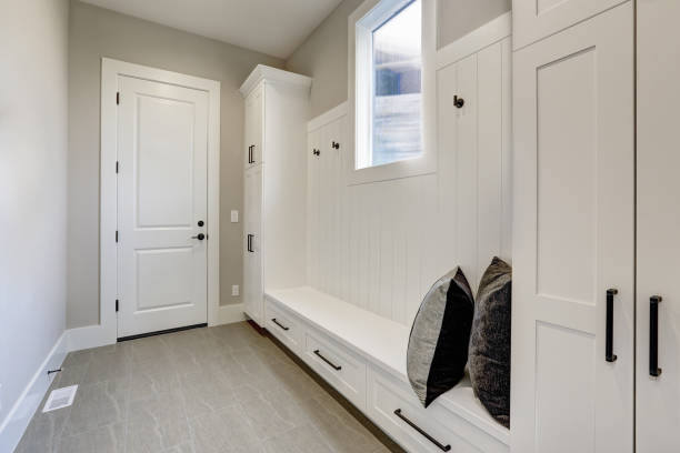 istock White clean hallway in luxury modern house 1032935478