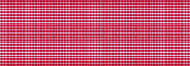 istock Red white checkered picnic tablecloth texture background, banner 1033034600