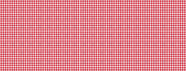 pique-nique de damier blanc rouge nappe texture toile de fond, bannière - plaid textile red cotton photos et images de collection