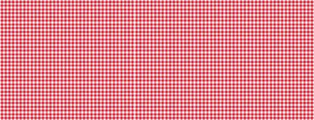 Red and white checkered picnic tablecloth texture background, banner