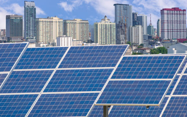 istock Power plant using renewable solar energy with blue sky 1033062830