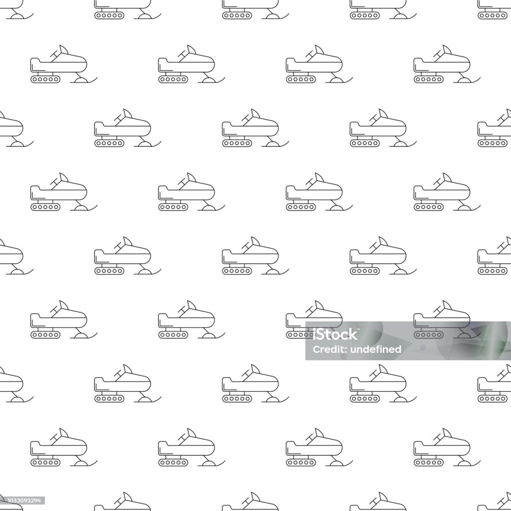 Snowmobile background from line icon. Linear vector pattern. Vector illustration Backgrounds stock vector