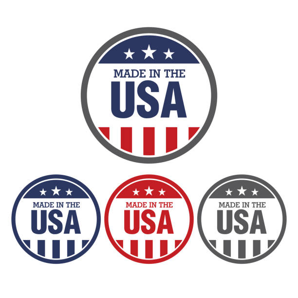 ilustrações de stock, clip art, desenhos animados e ícones de vector set of made in the usa labels - made in the usa usa computer icon symbol