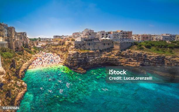Colorful South Italy Village In Puglia In The Town Of Polignano Stock Photo - Download Image Now
