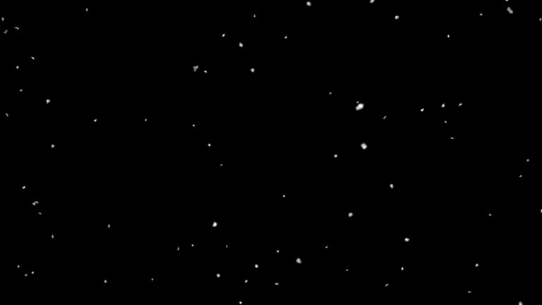 4k Resolution Particle Abstract Background of Snowfall Alpha Layer on Black