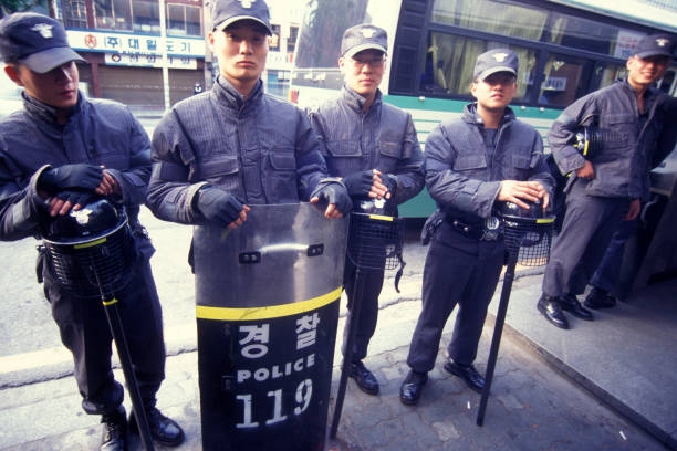 police and security in the city of Seoul in South Korea in EastAasia.  Southkorea, Seoul, May, 2006