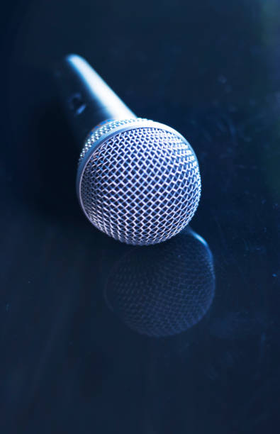 istock Singers concert stage hand held microphone for singing and presentations or voiceovers. 1033134462