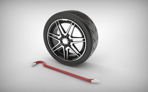 istock 3d rendering of tire fitting equipment 1033134976