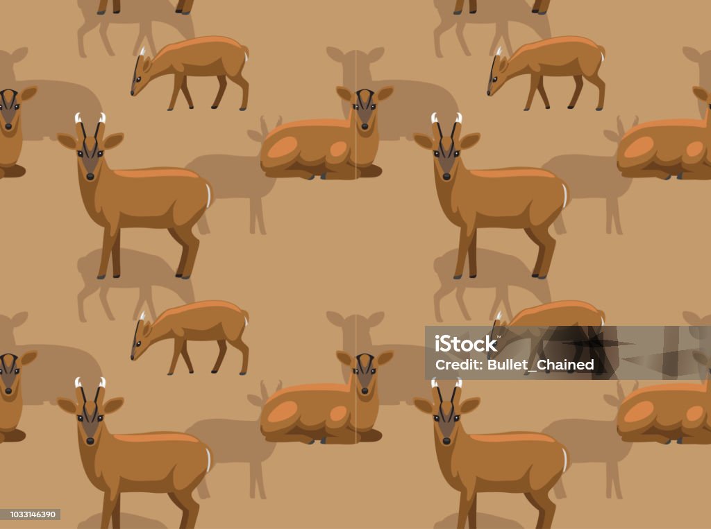 Deer Indian Muntjac Cartoon Background Seamless Wallpaper Stock  Illustration - Download Image Now - iStock