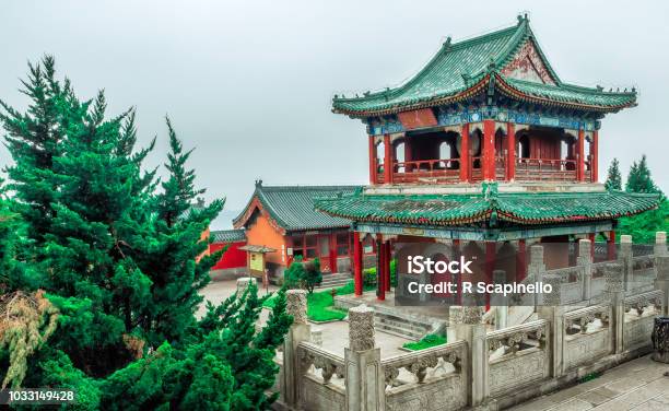 Buddhist Temple With Colorful Decorative Details At The Top Of The Tianmen Mountain Hunan Province Zhangjiajie China Stock Photo - Download Image Now