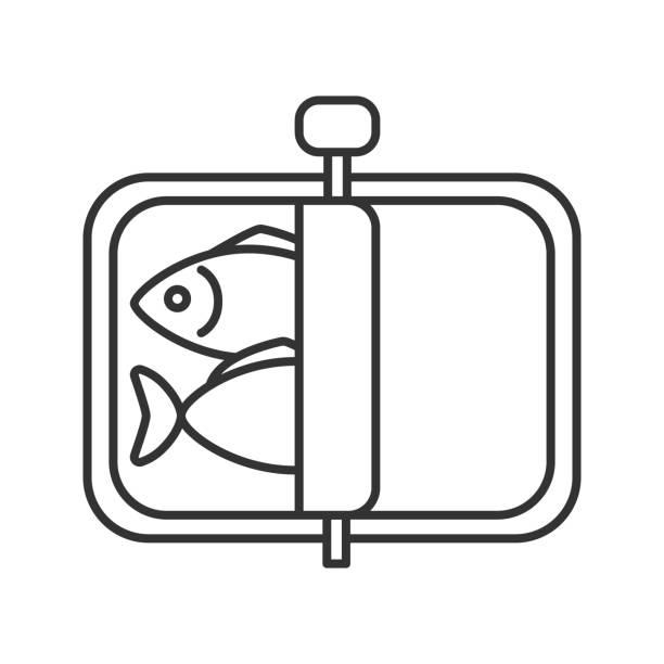illustrazioni stock, clip art, cartoni animati e icone di tendenza di icona di sprats - tuna fish silhouette saltwater fish