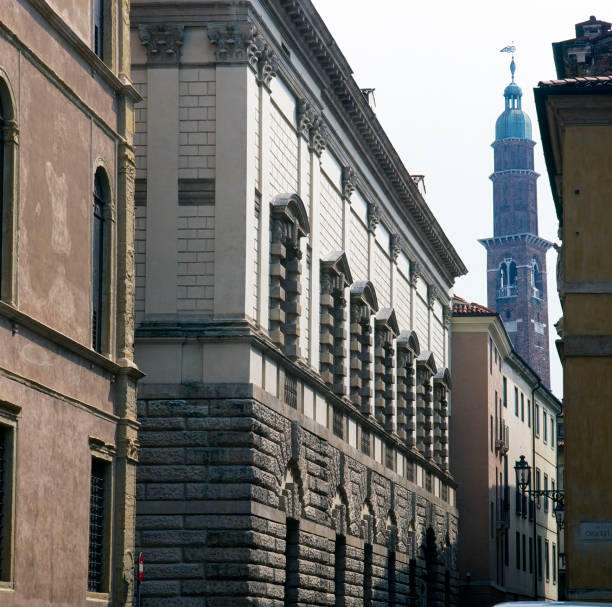 Vicenza, Italy - September 6,2018: It is a 15th-16th-century palace designed for Marcantonio and Adriano Thiene, probably by Giulio Romano, in 1542, and revised during construction from 1544 by Andrea Palladio.