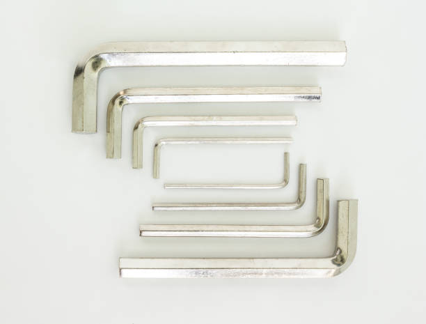 istock hexagon tool allen wrench set repair fix on white background 1033157672