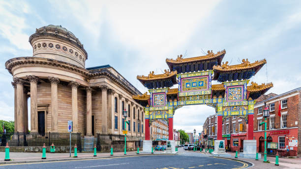 Liverpool, United Kingdom: August 01, 2018: Entrancegate of Chinatown in Liverpool, UK