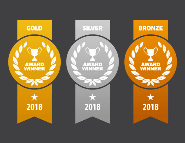 Gold, silver and bronze winner medals Vector Gold, silver and bronze winner medals with ribbons. EPS Ai 10 file format. 2018 stock illustrations