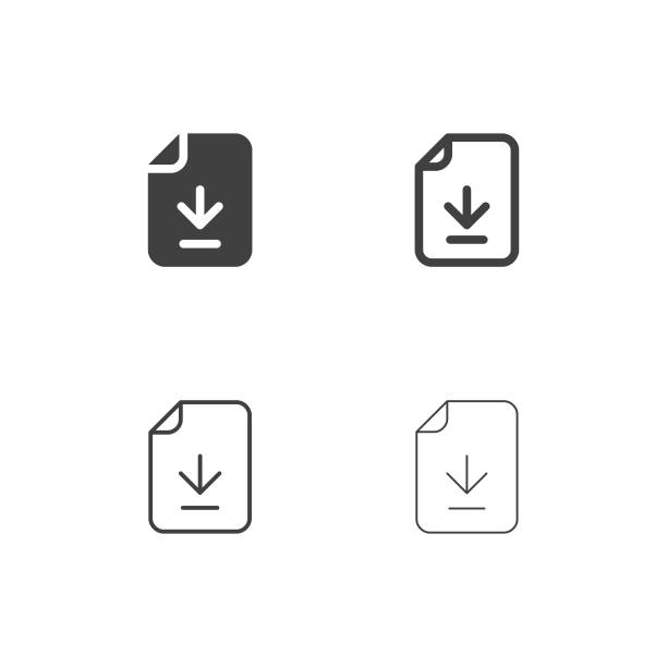 ilustraciones, imágenes clip art, dibujos animados e iconos de stock de descargar iconos de archivo - serie multi - descargar actividad