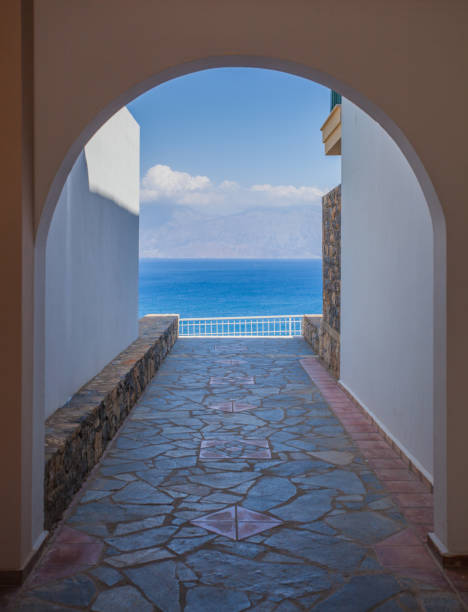 View from the open window on the sea.