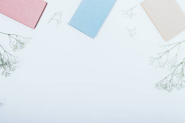 istock Stylized student flat lay desktop of pastel shades 1033177432