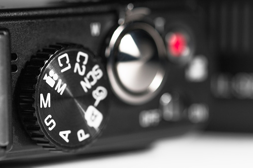 Camera mode dial wheel. Macro photography
