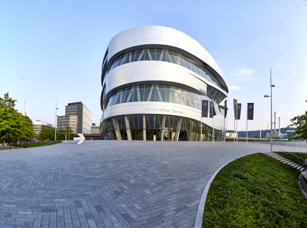 Stuttgart, Germany - September 05, 2018: The Mercedes-Benz Museum is an automobile museum which contains more than 160 vehicles. The Museum opened for the public in 2006 and is since then one of the most futuristic buildings in Stuttgart. Thousands of people from all over the world visit it every year.