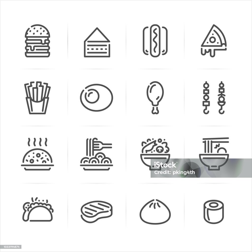 Food icons Food icons with White Background Icon Symbol stock vector