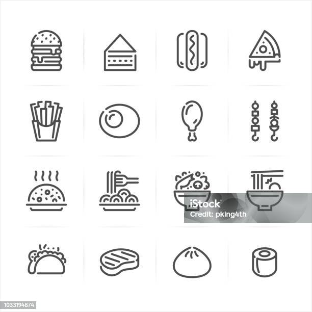 Food Icons Stock Illustration - Download Image Now - Icon Symbol, Fried Rice, Pasta