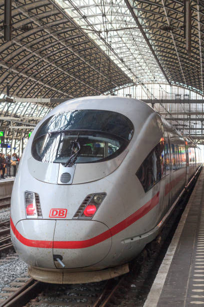 ICE high speed train Amsterdam, the Netherlands - March 29, 2017: ICE high speed train at Amsterdam central station tasrail stock pictures, royalty-free photos & images