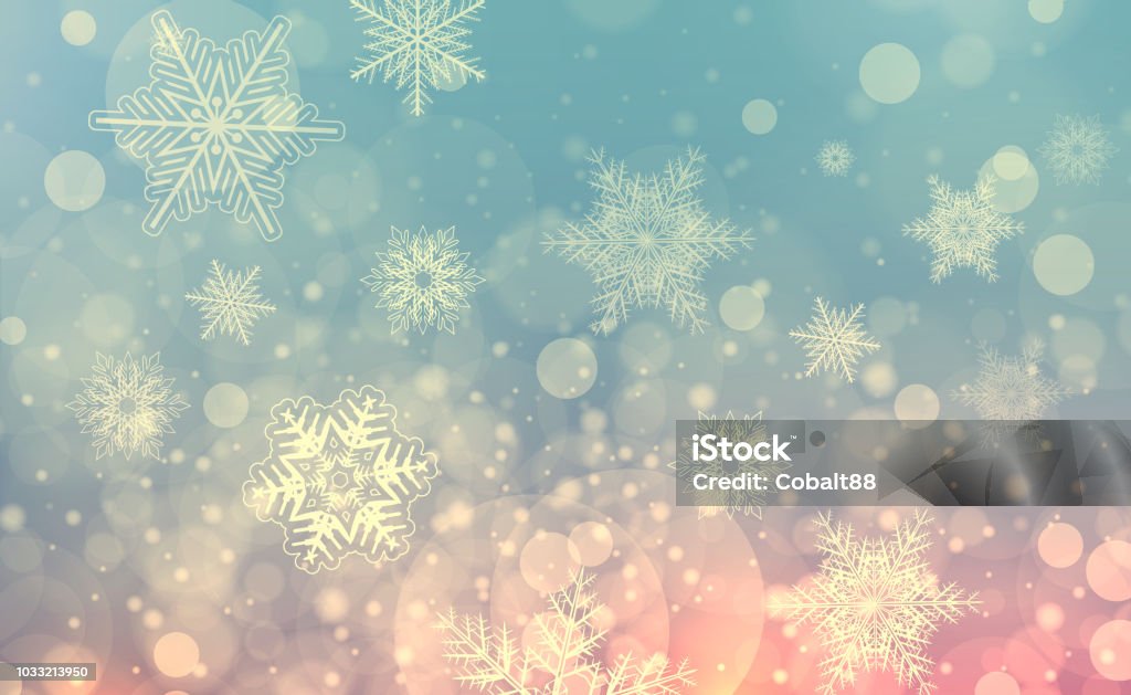 Christmas background with snowflakes Christmas background with snowflakes, winter blue snow background, vector illustration Snowflake Shape Stock Photo