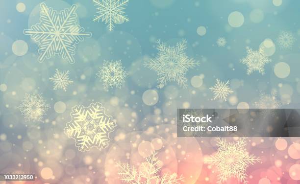 Christmas Background With Snowflakes Stock Photo - Download Image Now - Snowflake Shape, Backgrounds, Christmas