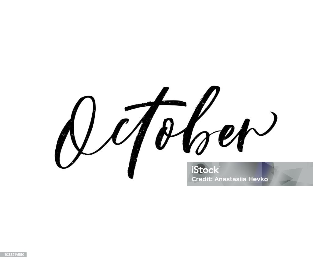 Small October Lettering Hand Drawn Lettering October Stock Illustration - Download Image Now ...
