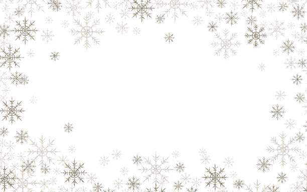 Christmas frame with silver and white snowflakes