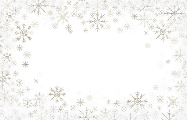 istock Christmas frame with silver and white snowflakes 1033222982
