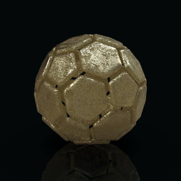 istock 3D render of golden soccer ball 1033223250