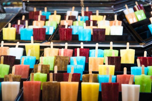 Freshly made fruit ice creams.