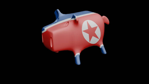 istock North Korean flag Piggy Bank 3D render 1033236920