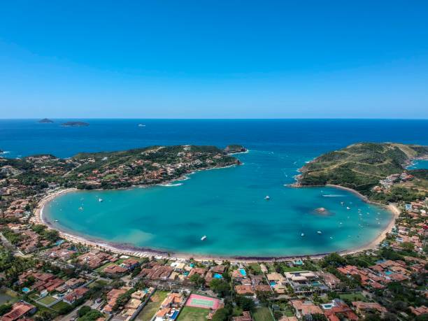 Drone pic of ferradura beach in Buzios Brazil