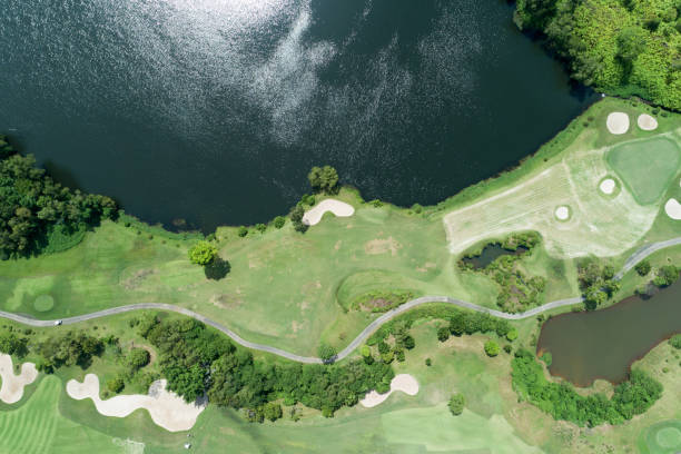 istock aerial view drone shot of beautiful golf course. 1033245118