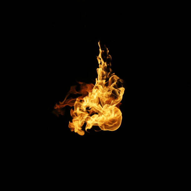 istock Fire flames collection isolated on black background 1033250446