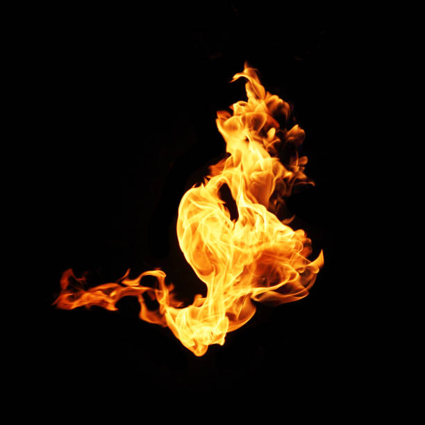 istock Fire flames collection isolated on black background 1033250466