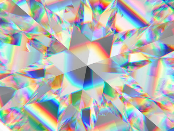 istock diamond structure extreme closeup and kaleidoscope. top view of round gemstone 3d render, 3d illustration 1033256558