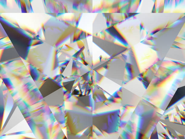 istock diamond structure extreme closeup and kaleidoscope. top view of round gemstone 3d render, 3d illustration 1033256618